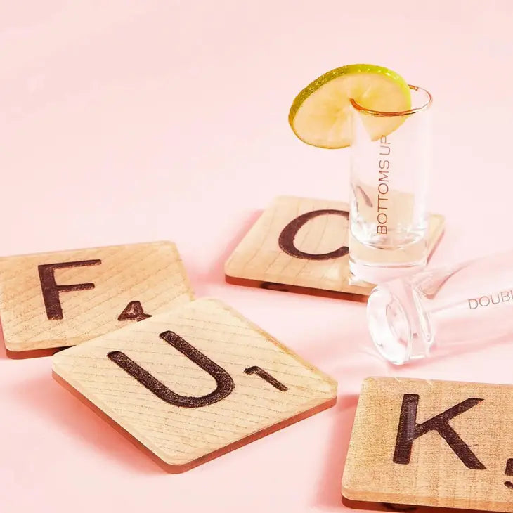 FU Scrabble coasters! Aloof Icon