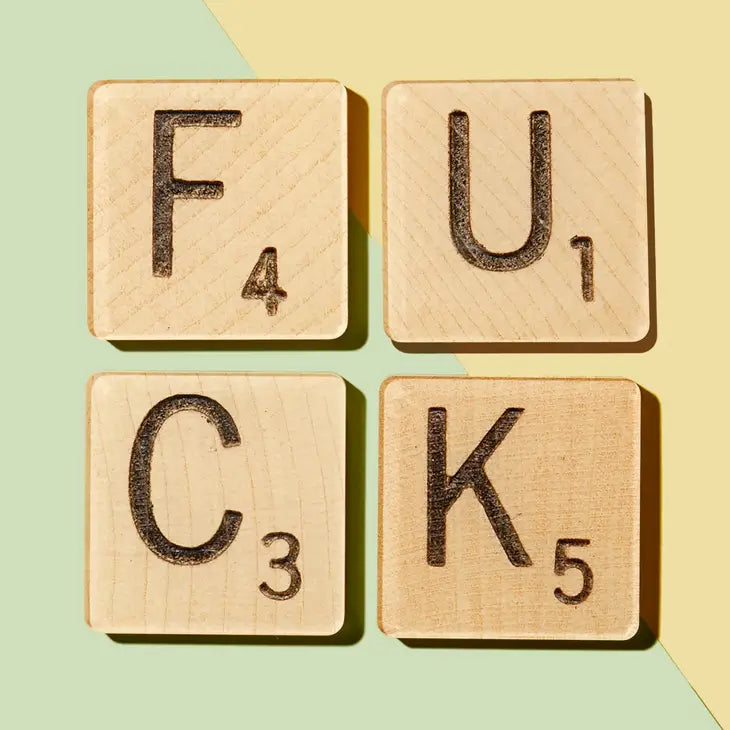 FU Scrabble coasters!