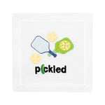 Cotton Cocktail Napkin Set of Four - Pickleball - Pickled