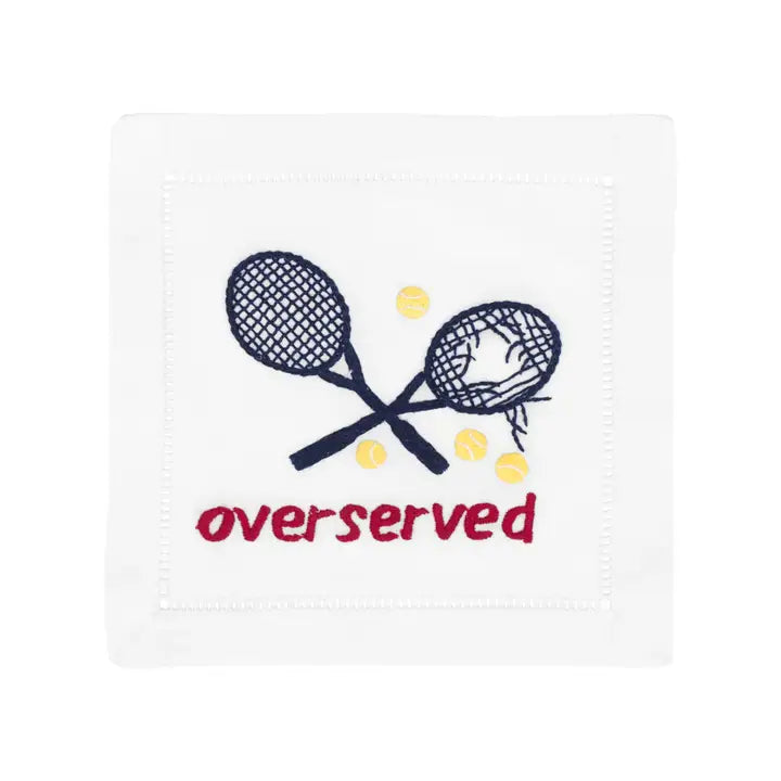 Cotton Cocktail Napkins - Tennis - OverServed