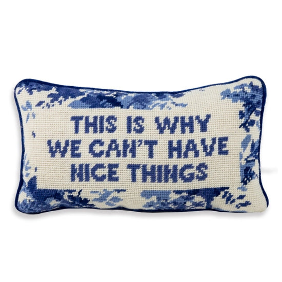 
            
                Load image into Gallery viewer, Needlepoint Pillow - nice things
            
        